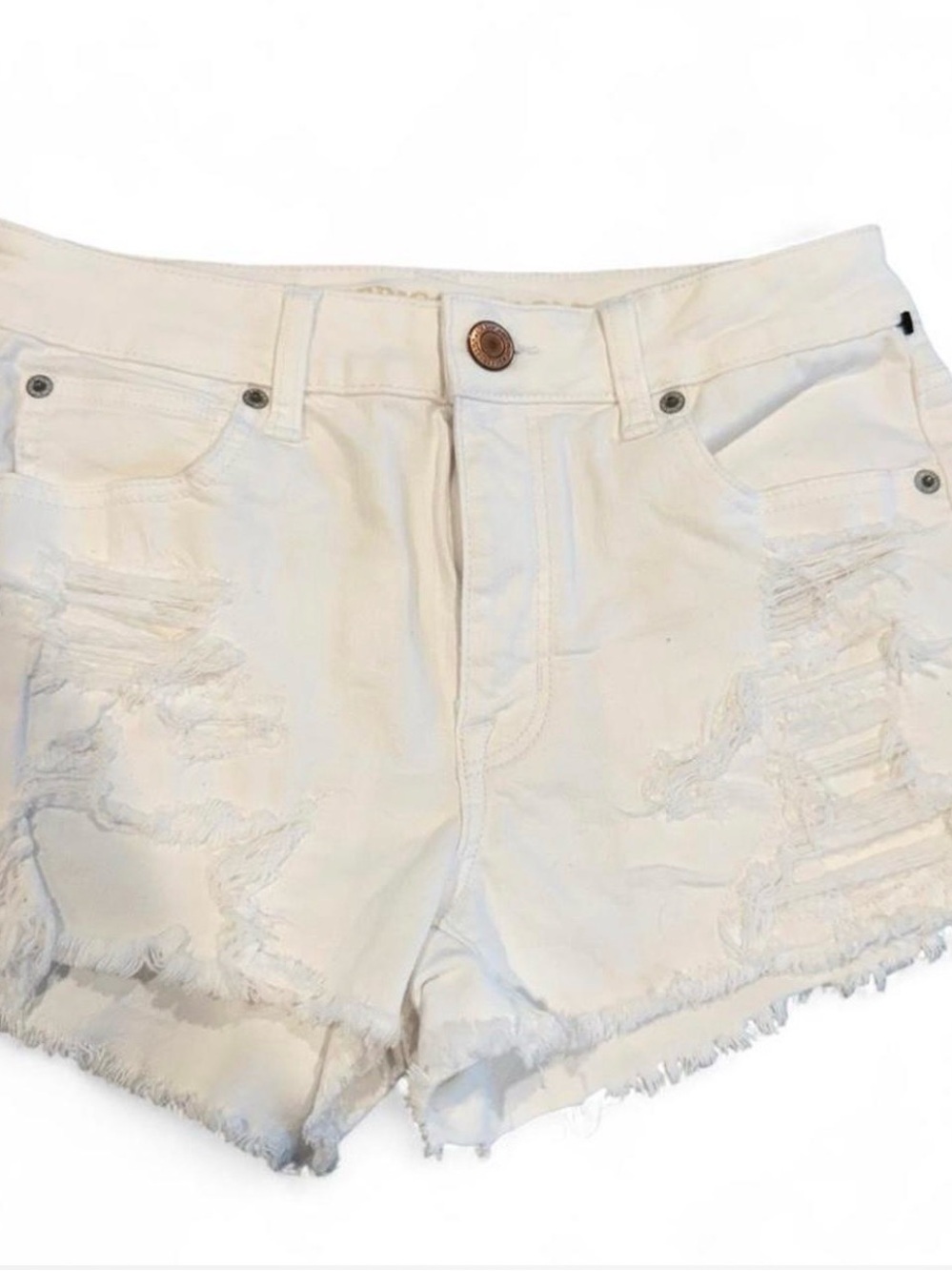 American Eagle Outfitters White Distressed Denim Shorts
